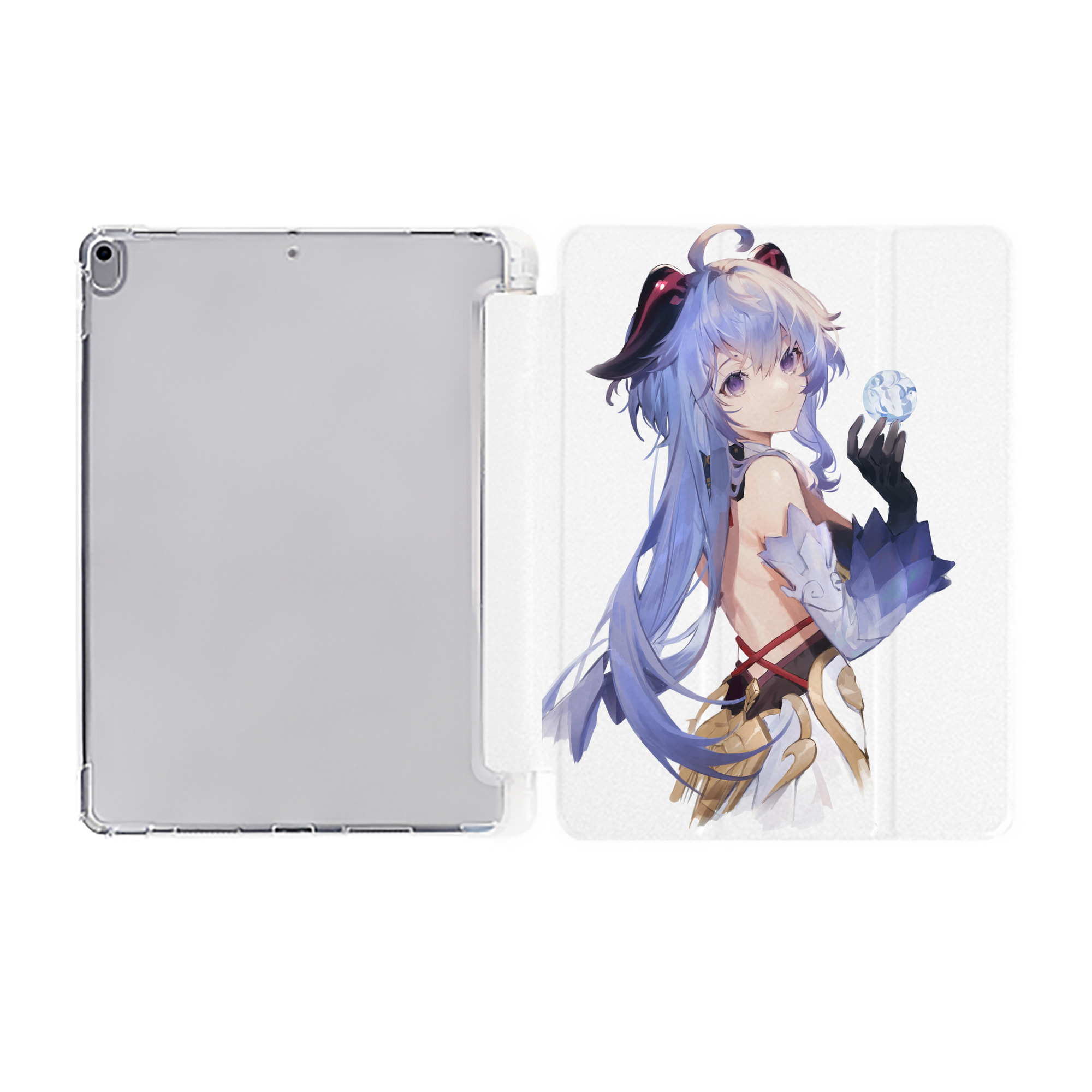 げんし神 甘雨 かんう genshin Ganyu IPad ケース ペン収納付き 三つ折りスタンド PUレザー×シリコン 対応機種9.5/10.5/10.9インチ